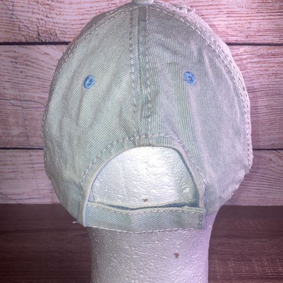 Womens Kbethos Vintage Distressed Denim Hat W/ Patches - Picture 6 of 11